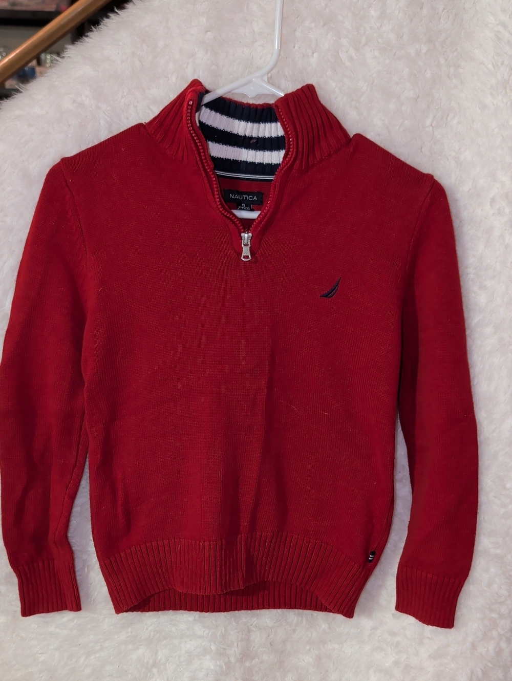 Nautica Boy's Red Half-Zip Pullover Sweater
